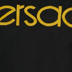 Versace Black Cotton Versace Embroidered Crew Neck T-Shirt L For Men -Versace Official Website luxury men versace used clothes p639299 002