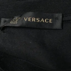 Versace Black Cotton Versace Embroidered Crew Neck T-Shirt L For Men -Versace Official Website luxury men versace used clothes p639299 003