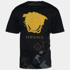 Versace Official Website 26 Versace Black Medusa Printed Crew Neck T-Shirt XL For Men