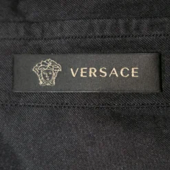Versace Black Printed Silk Button Front Long Sleeve Shirt XL For Men -Versace Official Website luxury men versace used clothes p656667 006