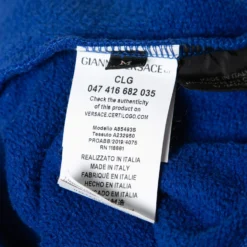 Versace Blue Logo Printed Cotton Crew Neck Sweatshirt M For Men -Versace Official Website luxury men versace used clothes p669471 007