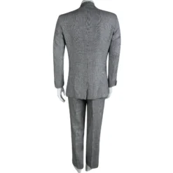 Versace Monochrome Glen Plaid Suit M/L For Men -Versace Official Website luxury men versace used clothes p90543 003