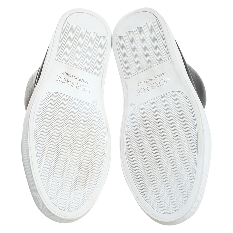 Versace Black Leather Palazzo Medusa High Top Sneakers Size 42 For Men 6 Versace Black Leather Palazzo Medusa High Top Sneakers Size 42 For Men - Image 6