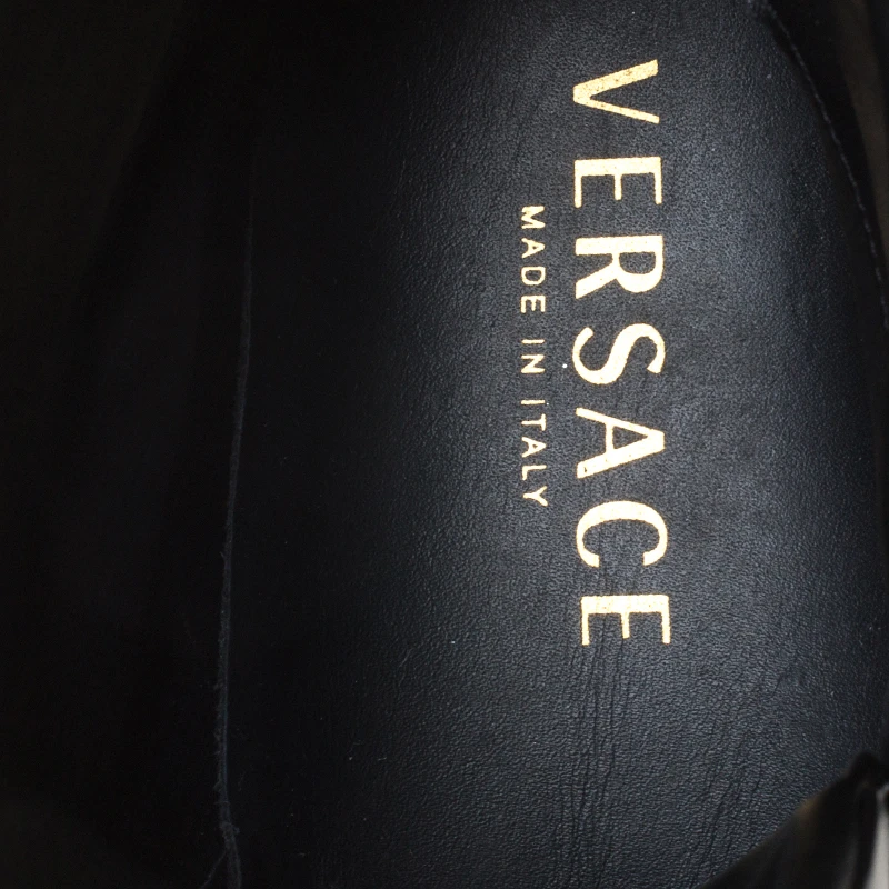 Versace Black Leather Palazzo Medusa High Top Sneakers Size 42 For Men 7 Versace Black Leather Palazzo Medusa High Top Sneakers Size 42 For Men - Image 7