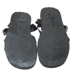 Versace Black Leather Medusa Gladiator Flat Sandals Size 43 For Men -Versace Official Website luxury men versace used shoes p260962 004