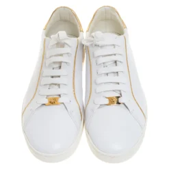 Versace White Leather Medusa Head Embellished Low Top Sneakers Size 42 For Men -Versace Official Website luxury men versace used shoes p272581 002