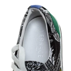 Versace Multicolor Printed Fabric And Suede Trim Low Top Lace Up Sneakers Size 43 For Men -Versace Official Website luxury men versace used shoes p279054 007
