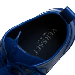 Versace Blue Leather Medusa Low Top Lace Up Sneakers Size 43 For Men -Versace Official Website luxury men versace used shoes p279057 006