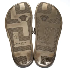 Versace Bronze Rubber Medusa Head Slides Size 43 For Men -Versace Official Website luxury men versace used shoes p279061 001