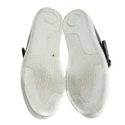 Versace Black Leather Lace Up/Velcro Low Top Sneakers Size 43 For Men -Versace Official Website luxury men versace used shoes p279216 001