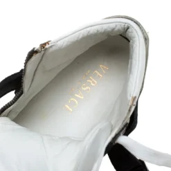 Versace Black/White Leather High Top Sneakers Size 41 For Men -Versace Official Website luxury men versace used shoes p281293 008