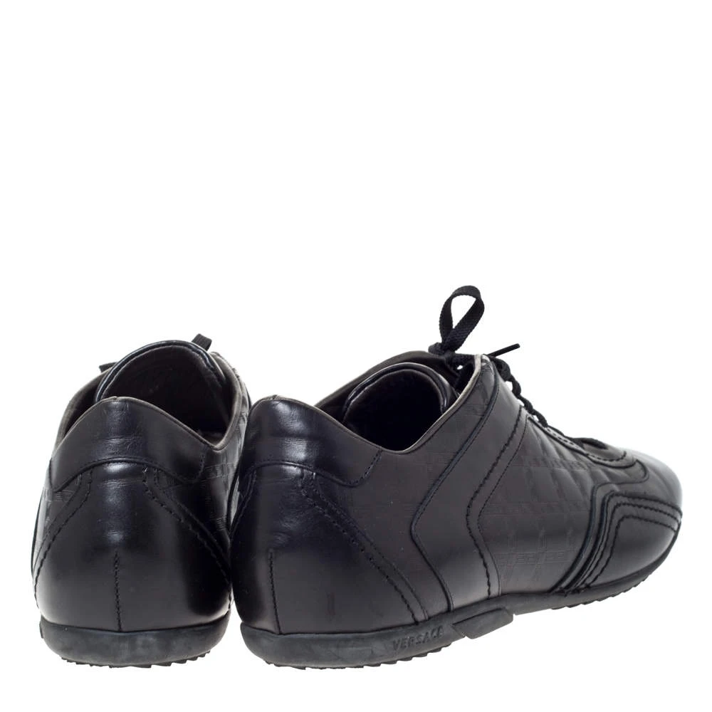 Versace Black Leather Low Top Sneakers Size 44 For Men 5 Versace Black Leather Low Top Sneakers Size 44 For Men - Image 5