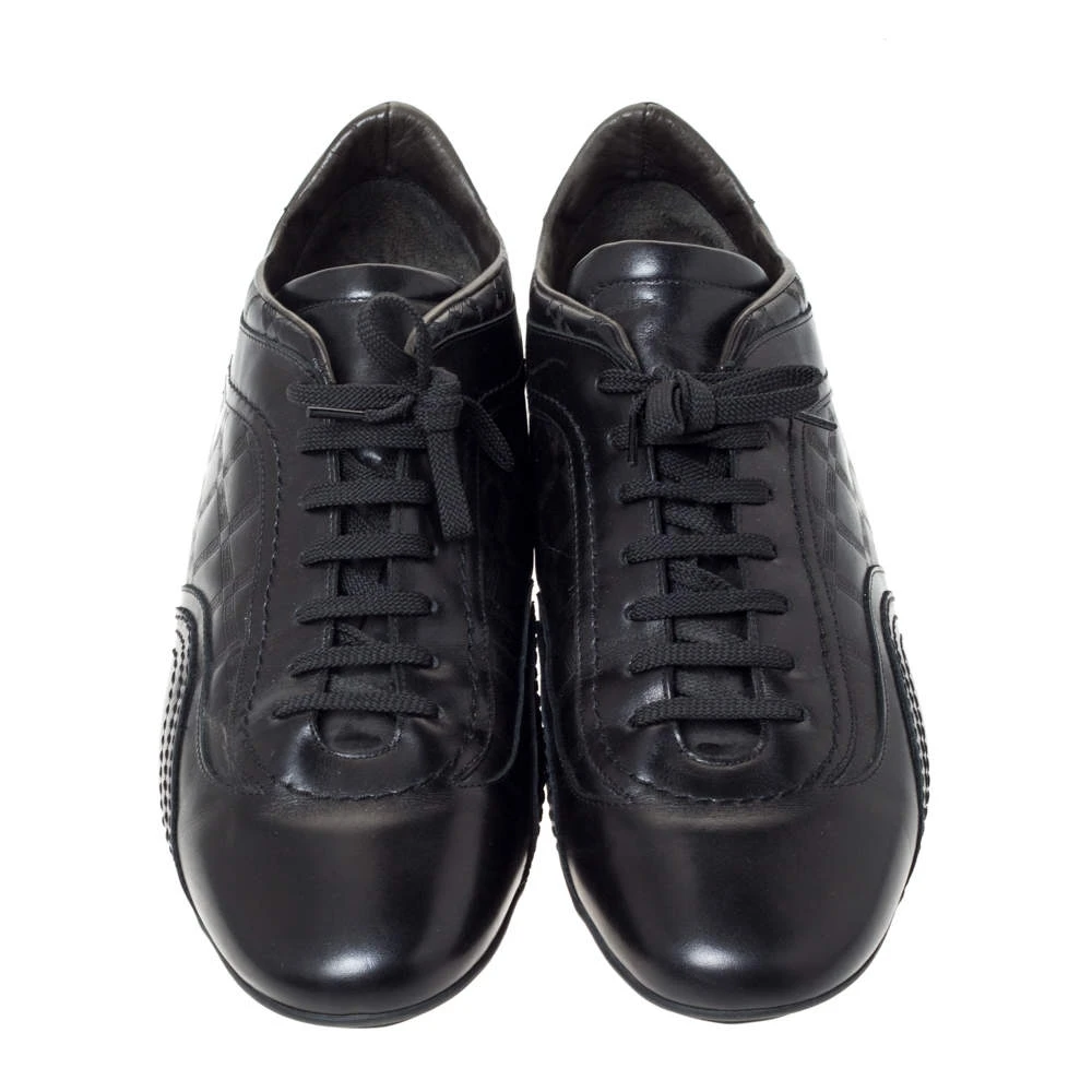 Versace Black Leather Low Top Sneakers Size 44 For Men 3 Versace Black Leather Low Top Sneakers Size 44 For Men - Image 3