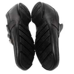 Versace Black Leather Medusa Detail Slip On Loafers Size 43 For Men -Versace Official Website luxury men versace used shoes p310595 003