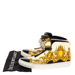 Versace Cream Tigris Print Leather Palazzo Medusa High Top Sneakers Size 38 For Men 15 Versace Cream Tigris Print Leather Palazzo Medusa High Top Sneakers Size 38 For Men -Versace Official Website luxury men versace used shoes p316294 003