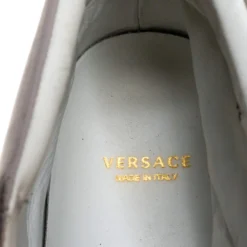 Versace Lilac Leather Medusa Embellished High Top Lace Up Sneakers Size 40 For Men -Versace Official Website luxury men versace used shoes p316377 001