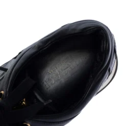 Versace Black Lizard, Ostrich And Croc Medusa Logo Low Top Sneakers Size 44 For Men -Versace Official Website luxury men versace used shoes p320134 005