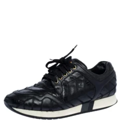 Versace Black Lizard, Ostrich And Croc Medusa Logo Low Top Sneakers Size 44 For Men
