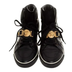 Versace Black Leather And Suede Medusa Strap High Top Sneakers Size 41 For Men 10 Versace Black Leather And Suede Medusa Strap High Top Sneakers Size 41 For Men -Versace Official Website luxury men versace used shoes p320136 1598786337 004