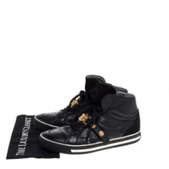 Versace Black Leather And Suede Medusa Strap High Top Sneakers Size 41 For Men 15 Versace Black Leather And Suede Medusa Strap High Top Sneakers Size 41 For Men -Versace Official Website luxury men versace used shoes p320136 1598786353 008