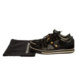 Versace Black Suede And Leather Medusa Low Top Lace Up Sneakers Size 41 For Men -Versace Official Website luxury men versace used shoes p322510 1599117877 002