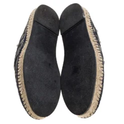 Versace Navy Blue Tribal Print Satin Espadrille Flats Size 42 For Men -Versace Official Website luxury men versace used shoes p322947 001