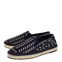 Versace Navy Blue Tribal Print Satin Espadrille Flats Size 42 For Men -Versace Official Website luxury men versace used shoes p322947 007