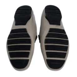 Versace Beige Leather Medusa Detail Slip On Loafers Size 43 For Men -Versace Official Website luxury men versace used shoes p325788 001