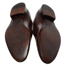 Versace Brown Woven Leather Slip On Loafers Size 46 For Men -Versace Official Website luxury men versace used shoes p336201 007