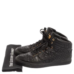 Versace Black Embroidered Leather Medusa High Top Sneakers Size 43 For Men 15 Versace Black Embroidered Leather Medusa High Top Sneakers Size 43 For Men -Versace Official Website luxury men versace used shoes p339963 002