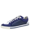 Versace Blue Suede Studded Medusa Low Top Sneakers Size 44.5 For Men
