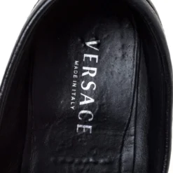 Versace Black Leather Medusa Loafers Size 44 For Men -Versace Official Website luxury men versace used shoes p352351 004