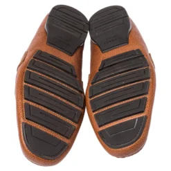 Versace Brown Leather Medusa Detail Slip On Loafers Size 46 For Men -Versace Official Website luxury men versace used shoes p352420 005