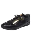 Versace Black Leather Medusa Low Top Sneakers Size 43 For Men