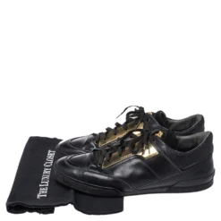 Versace Black Leather Medusa Low Top Sneakers Size 43 For Men -Versace Official Website luxury men versace used shoes p352442 009