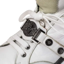 Versace White Leather Medusa High Top Sneakers Size 45 For Men -Versace Official Website luxury men versace used shoes p352447 006