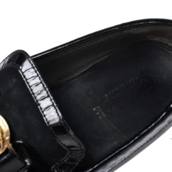 Versace Black Leather And Suede Medusa Loafers Size 44 For Men -Versace Official Website luxury men versace used shoes p352467 006