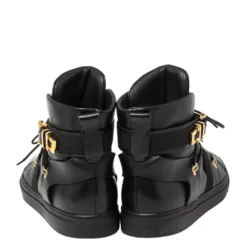 Versace Black Leather Medusa High-Top Sneakers Size 45.5 For Men 12 Versace Black Leather Medusa High-Top Sneakers Size 45.5 For Men -Versace Official Website luxury men versace used shoes p367549 003