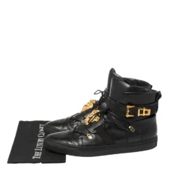 Versace Black Leather Medusa High-Top Sneakers Size 45.5 For Men 15 Versace Black Leather Medusa High-Top Sneakers Size 45.5 For Men -Versace Official Website luxury men versace used shoes p367549 008