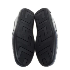 Versace Blue Leather Medusa Slip On Loafers Size 46 For Men -Versace Official Website luxury men versace used shoes p368959 001