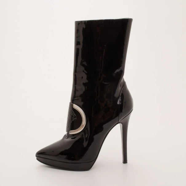 Versace Patent Leather Medusa Stamp Boots Size 38 For Men 2 Versace Patent Leather Medusa Stamp Boots Size 38 For Men - Image 2