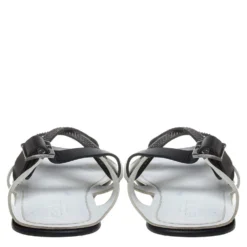 Versace White Leather Crossover Slide Sandals Size 43 For Men -Versace Official Website luxury men versace used shoes p387351 007
