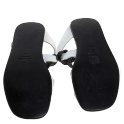 Versace White Leather Crossover Slide Sandals Size 43 For Men -Versace Official Website luxury men versace used shoes p387351 008