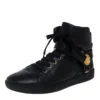Versace Black Leather Medusa High-Top Sneakers Size 42 For Men