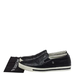 Versace Black Baroque Embroidered Leather Slip On Sneakers Size 44 For Men 15 Versace Black Baroque Embroidered Leather Slip On Sneakers Size 44 For Men -Versace Official Website luxury men versace used shoes p404886 001