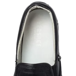 Versace Black Baroque Embroidered Leather Slip On Sneakers Size 44 For Men 14 Versace Black Baroque Embroidered Leather Slip On Sneakers Size 44 For Men -Versace Official Website luxury men versace used shoes p404886 007
