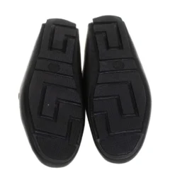 Versace Black Leather Medusa Loafers Size 43 For Men -Versace Official Website luxury men versace used shoes p405078 001