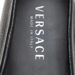 Versace Black Leather Medusa Loafers Size 43 For Men -Versace Official Website luxury men versace used shoes p405078 005