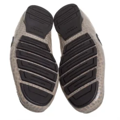 Versace Grey Croc Embossed Leather And Patent Leather Medusa Slip On Loafers Size 41 For Men -Versace Official Website luxury men versace used shoes p406992 008