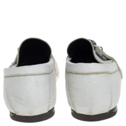 Versace White Leather Medusa Embellished Slip On Loafers Size 41 For Men -Versace Official Website luxury men versace used shoes p407010 006